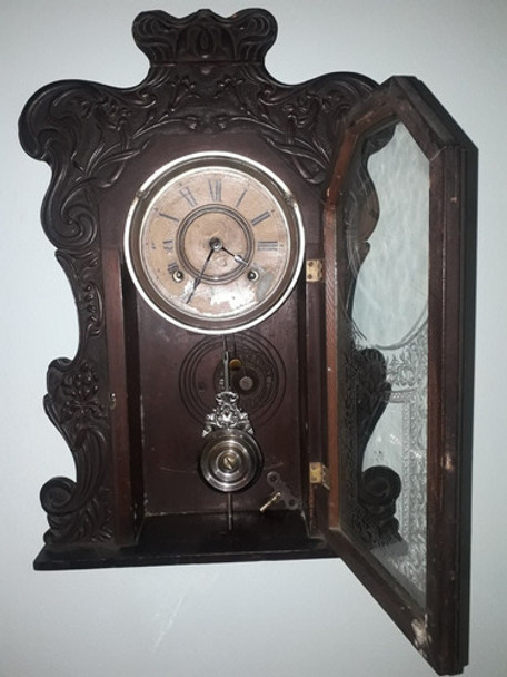 Antiguo Reloj De Pared Ansonia Usa Muy Buen Estado - Leer 0