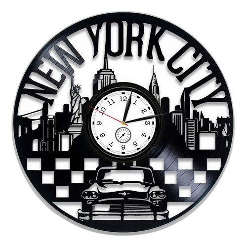 Kovides New York Reloj De Pared De Vinilo De Nueva York Con 0