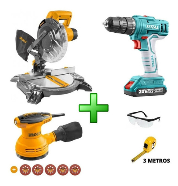 Sierra Ingletadora 1400w + Kit Carpintero Ingco 0 Sierra Ingletadora 1400w + Kit Carpintero Ingco 0