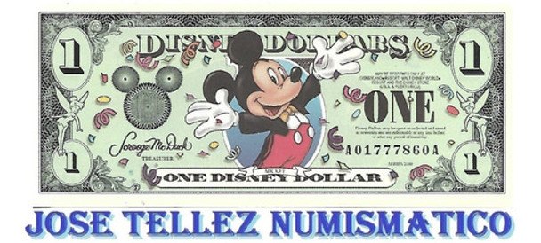 1 Disney Dollars Sin Circular Año 2000 Con Sobre Palermo 0