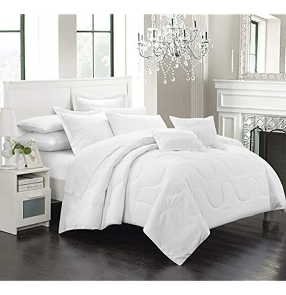 Juego De Edredón 7 Piezas Chic Home Donna, Diseño Minimalist 0