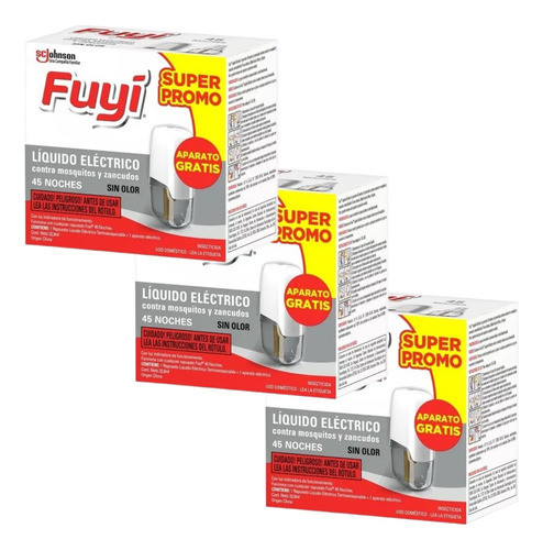 Aparato  45 Noches 32,9 Ml Fuyi Aparatos-tabletas P/mosq. X3 0