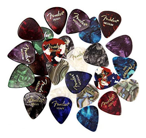 Fender Premium Picks Sampler Paquete De 24 Incluye Calibres 0