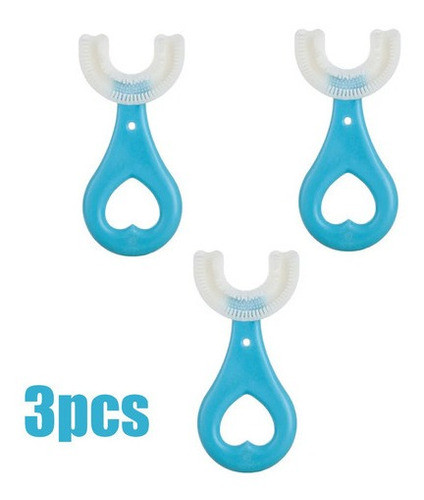 3pc Escova De Dentes Macia Infantil 360° Silicone U Shape 0