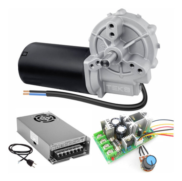 Motor Motoredutor 24v Dc 82 Rpm + Controlador Pwm + Fonte 24 0