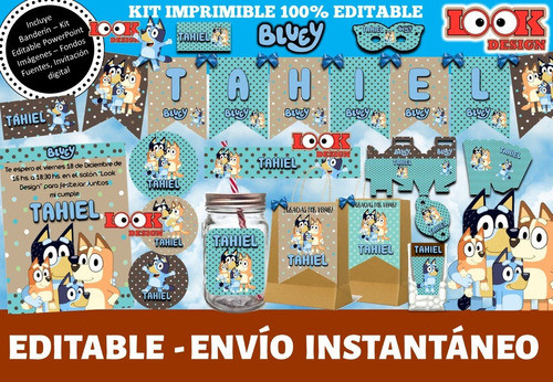Kit Imprimible Candybar Bluey 100% Editable Powerpoint 0