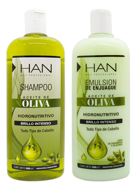 Han Oliva Shampoo + Acondicionador Nutricion Brillo 500ml 0