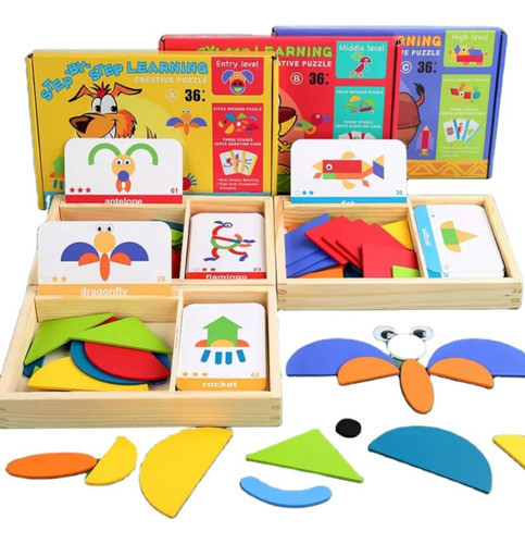 Juego Creativo En Madera Estimulacion Puzzle Geometrico 0