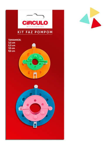 Kit Faz Pompom Círculo - 4 Tamanhos - Tear Para Fazer Pompom 0