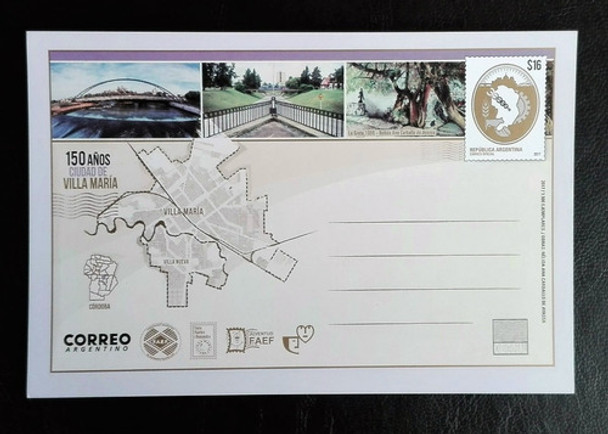 Entero Postal 150 Años Ciudad De Villa María. 2017 0