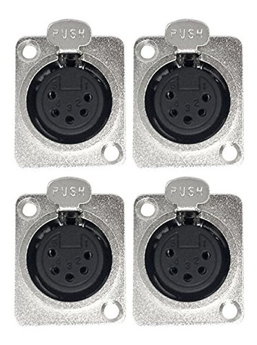Cess 5 Pines Xlr Hembra Conector De Enchufe Panel/montaje En 0