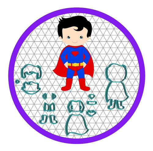 Mega Kit Cortador Heróis Superman Corpo Inteiro 10cm Bolo 0