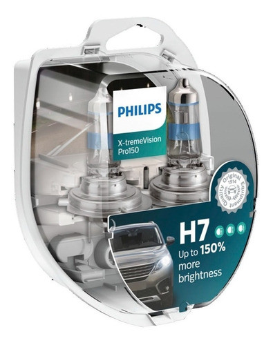 Kit 2 Lamparas H7 Philips Xtreme Vision Pro +150% 12v 55w 0