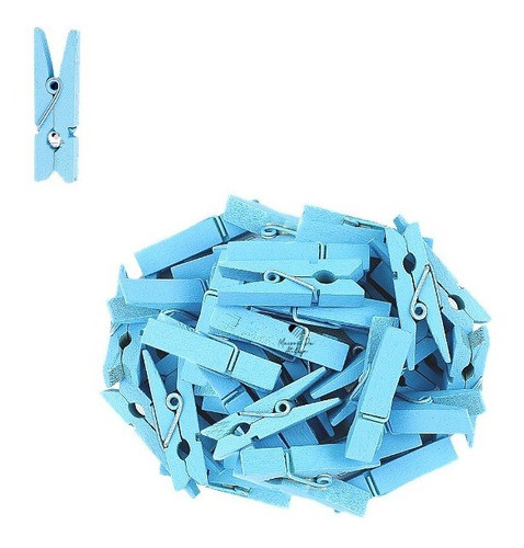 Mini Pregadores Azul - Tamanho 3,5 Cm - 50 Unid 0