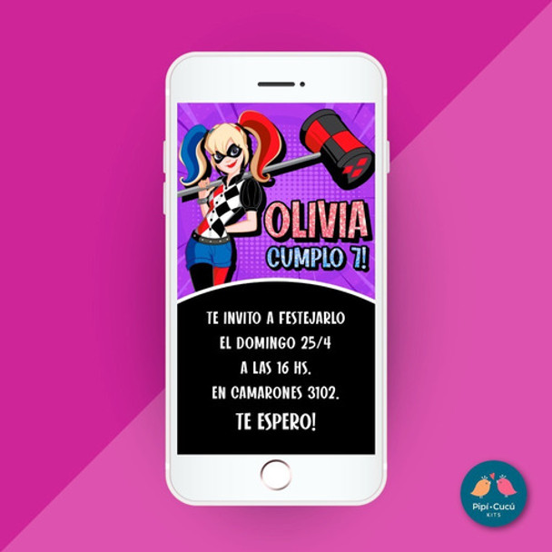 Invitación Virtual Digital Imagen - Harley Quinn 0