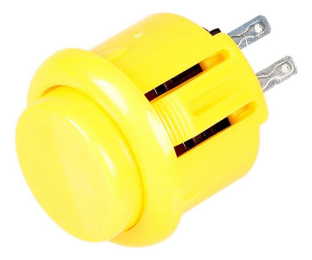 2 Botones Pulsadores Arcade 24mm Int - 27mm Ext Amarillo 0