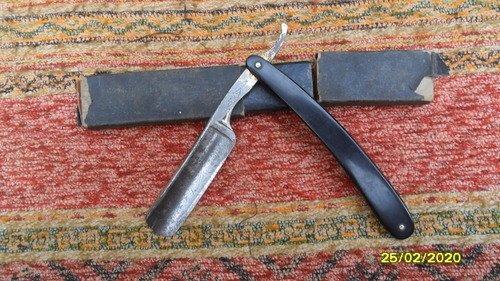 Antigua Navaja Afeitar Barbero Solingen Gold Eks  Kronce 0