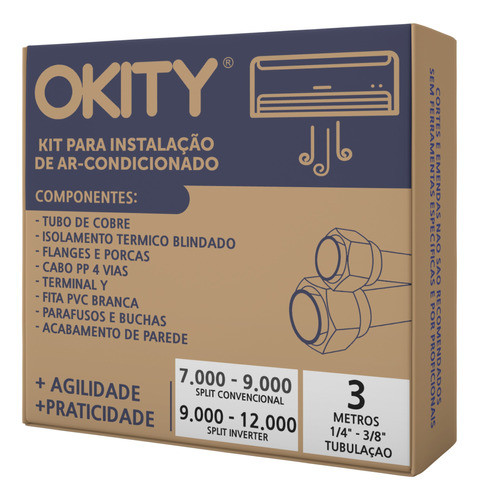 Kit Instalação Ar Split  9/12000 Inverter 3 Mt S/ Suporte 0