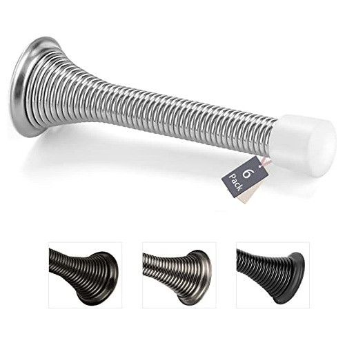 Tope De Puerta, 85mm Resorte De Acero Plateado 6u. 0