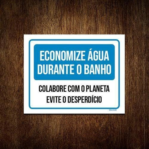 Kit 10 Placa Economize Água Durante Banho Planeta 0