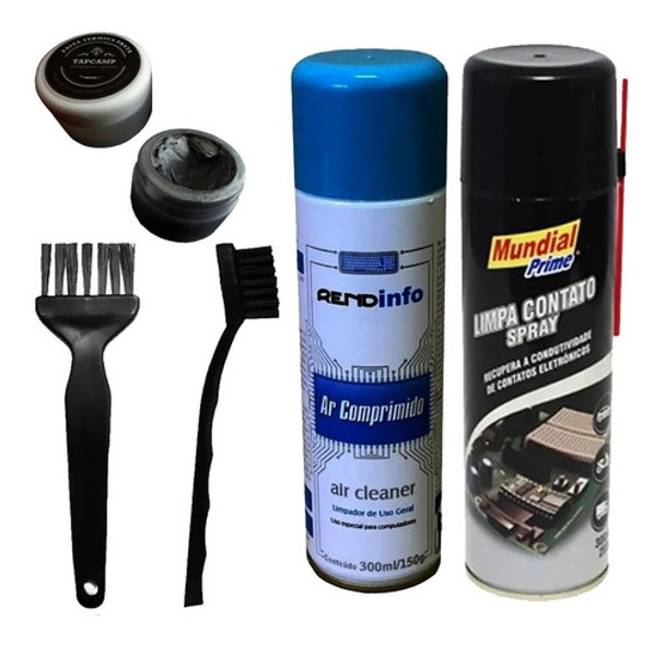 Kit Pasta Silver Pincel Escova Limpa Contato Ar Comprimido 0