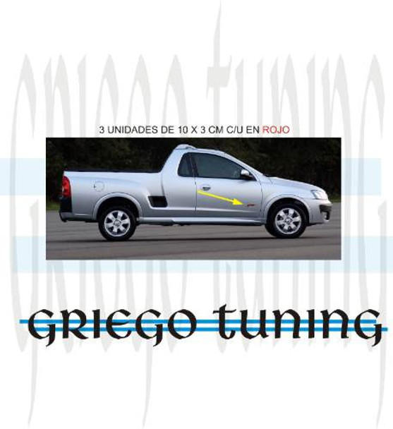 Tun Adhesivo En Vinilo Camioneta   Chevrolet Montana  3 Unid 0