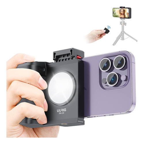 Uurig Smartphone Camera Shutter Remote Handle Grip Con Contr 0