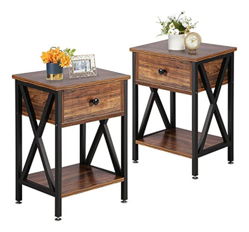 Vecelo Modern X-design Night Stand, Versatile Nightstands, E 0