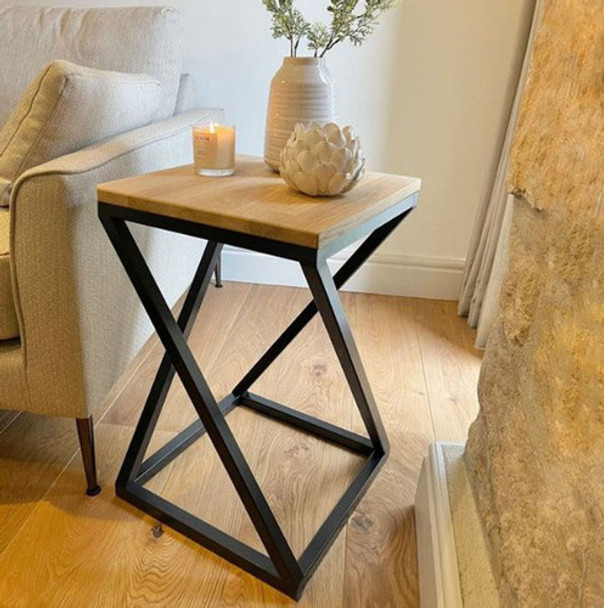 Mesa Auxiliar En Hierro Y Madera 0