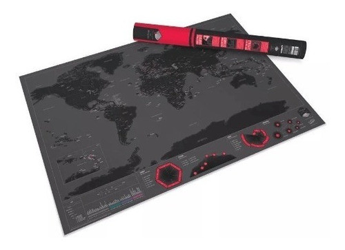 Mapa Mapamundi Vinilo Planisferio Raspar Color Viaje Trendy 0