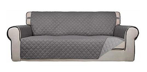Funda De Sofá Reversible Resistente Al Agua Protector Gris 0