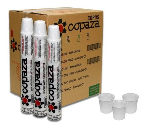 2000 Copos Descartáveis Copaza Branco 110ml 0