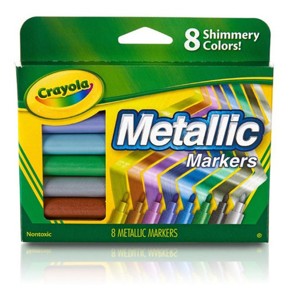 Marcadores Metalizados Crayola X8 Colores Brillantes 0