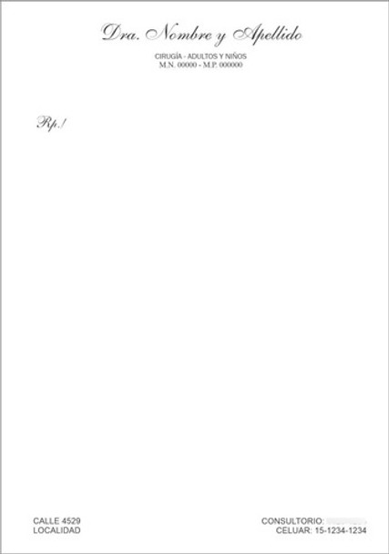 Recetarios Médicos // X 1000 11x17cm En 24hs /en El Día 0