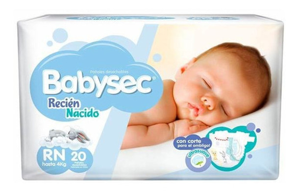 Pack X 12 Unid. Pañal  Recien Na 20 Un Babysec Pañales P/be 0