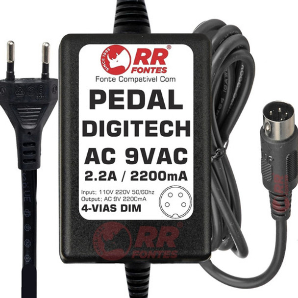 Fonte Ac 9v 2.2a 4 Vias Pra Pedaleira Digitech Rp2000 0