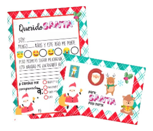 Cartas Para Papá Noel Imprimibles Santa Claus + Muestras Kit 0