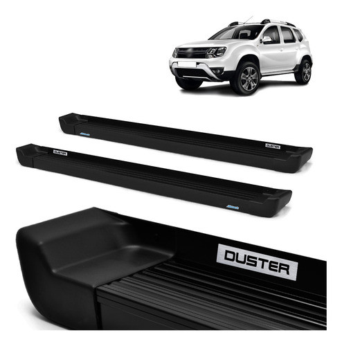 Estribo Prime Alumínio Preto Modelo C/ Adesivo Duster 2016 0