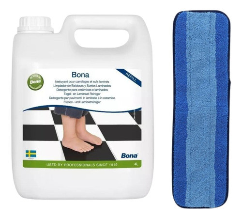 Pack Bidon Bona Recarga S. Duras 3,8l  + Mopa De Microfibra 0