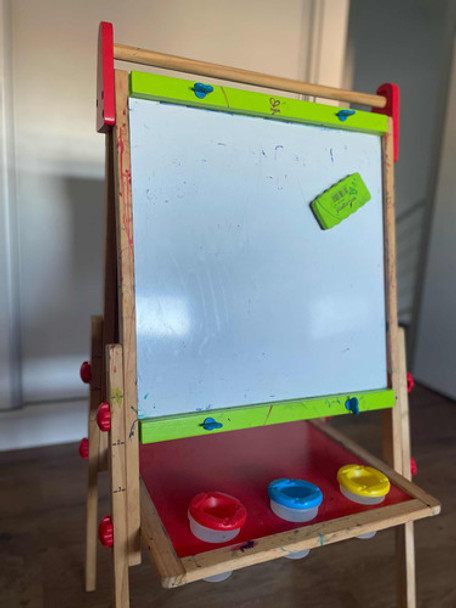 Pizarra Doble Todo En 1. Caballete, Madera. 0