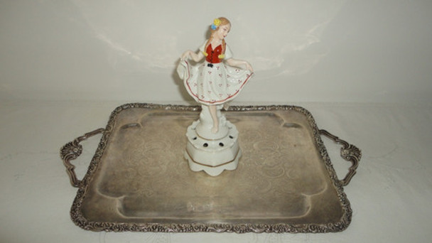 Figura Dama Violetero Muy Antigua Alemana Pintada Mirala 0