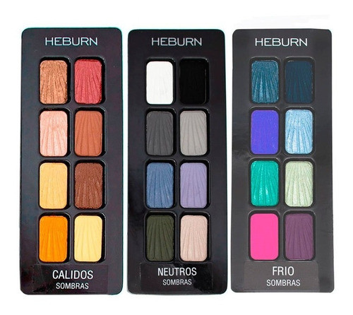 Set X3 Paleta De Sombras De Ojos Heburn Maquillaje Cod 940 0