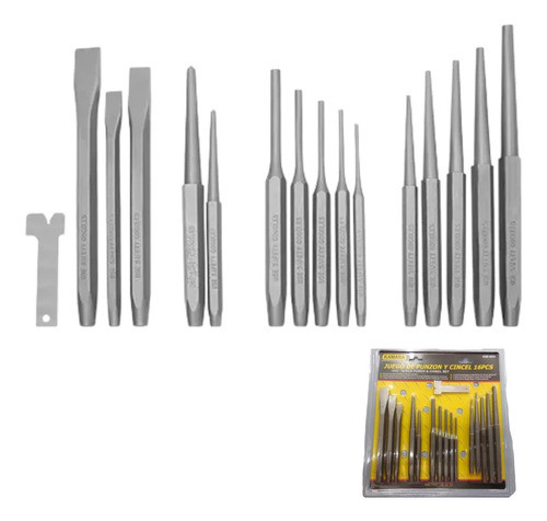 Set De Punzones Y Cinceles Golpe 16 Pzs Juego - En Oferta 0