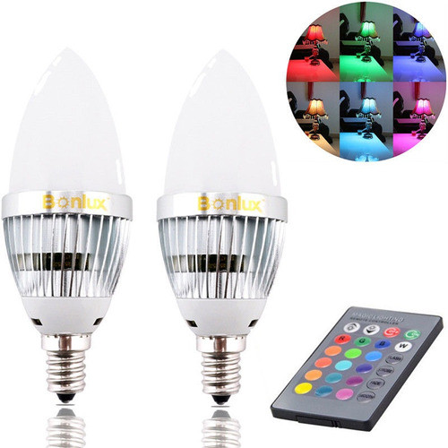 Bonlux 2-pack 3w Rgb E12 Candelabro Bombilla Led Control Rem 0
