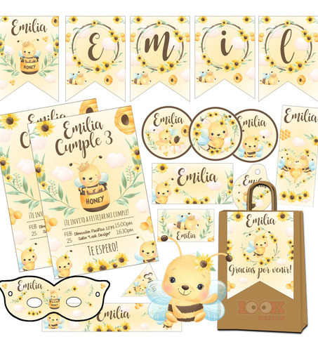 Kit Imprimible Candybar Abejita Girasol Abeja 100% Editable 0