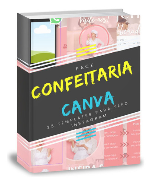 Pack 25 Templates Confeitaria Canva Instagram Feed Stories 0