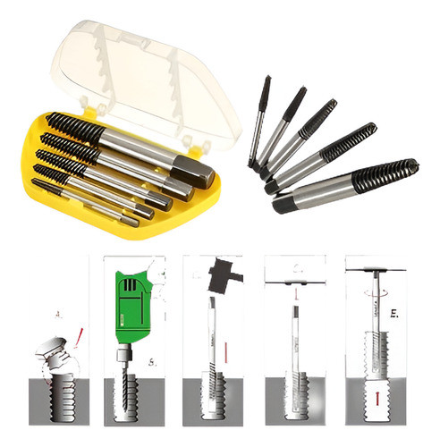 5pc 1/8 -9/16  Templado Del Tornillo/perno Removedor Extract 0