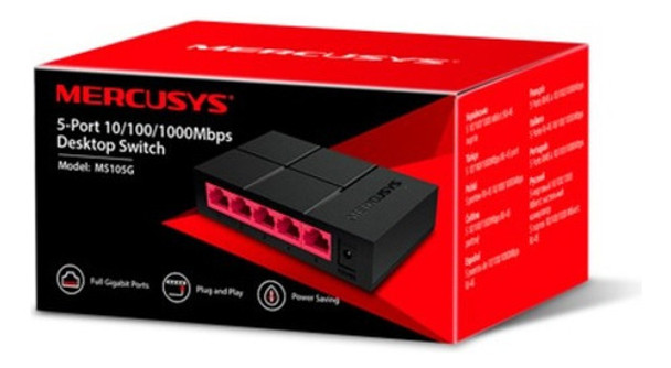 Switch Mercusys Ms105g 5 Puertos 10/100/1000 Carcasa Plástic 0
