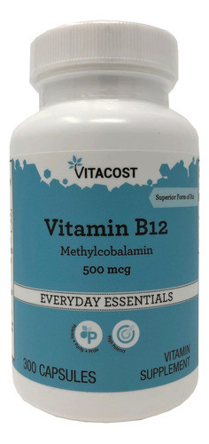 Vitamina B-12 Marca Vitacost, 500 Mcg, 300 Comprimidos 0