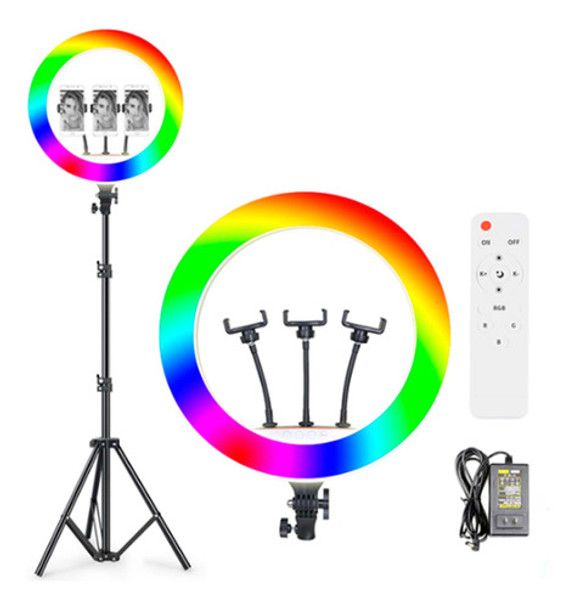 Aro Luz Led Rgb 18   Usb Con Trípode Y Control 0